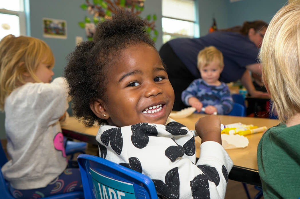 Preschool children engaging in STEM activities